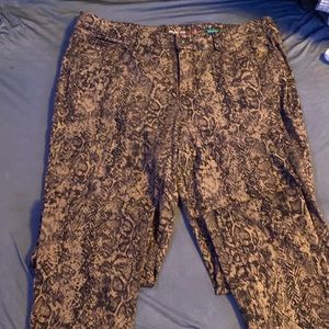 Snake print skinny jeans